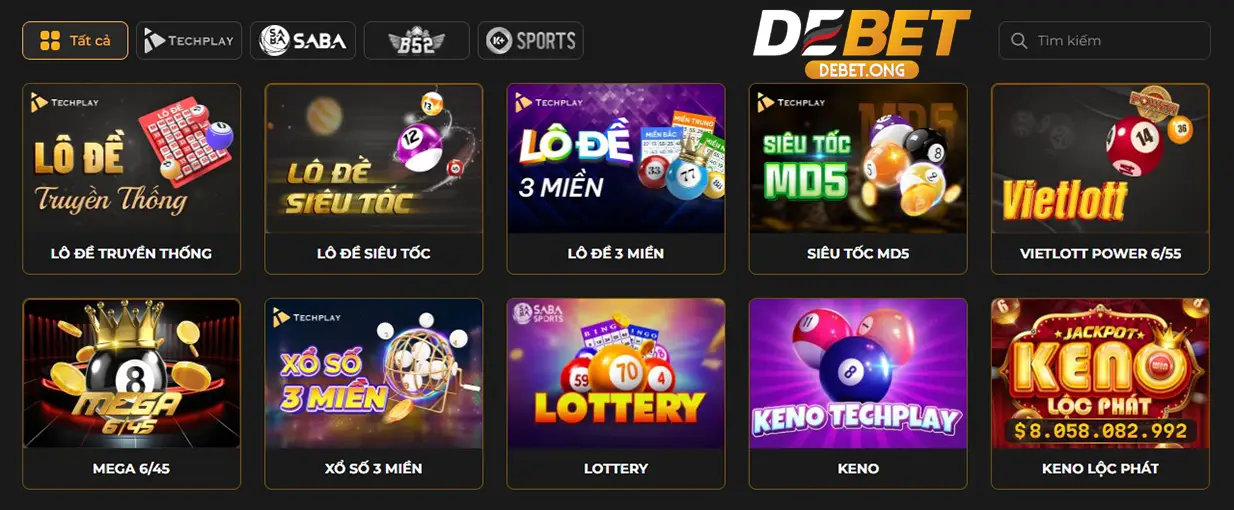 Sảnh xổ số lô đề DEBET